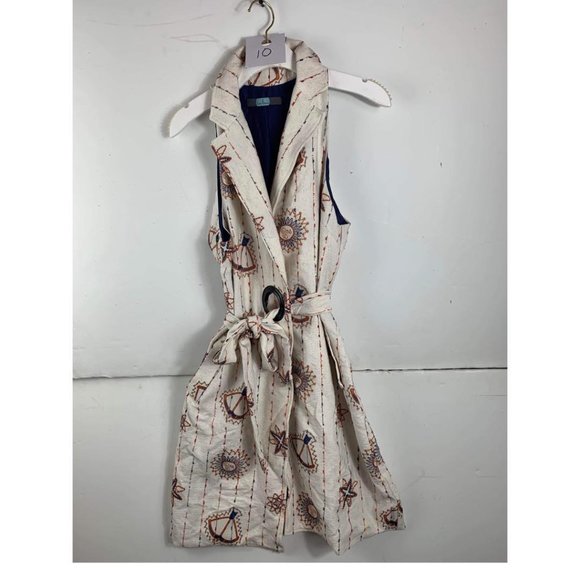 Eva Franco Dresses & Skirts - Anthropologie Eva Franco Cream Printed Mini Sleeveless Dress